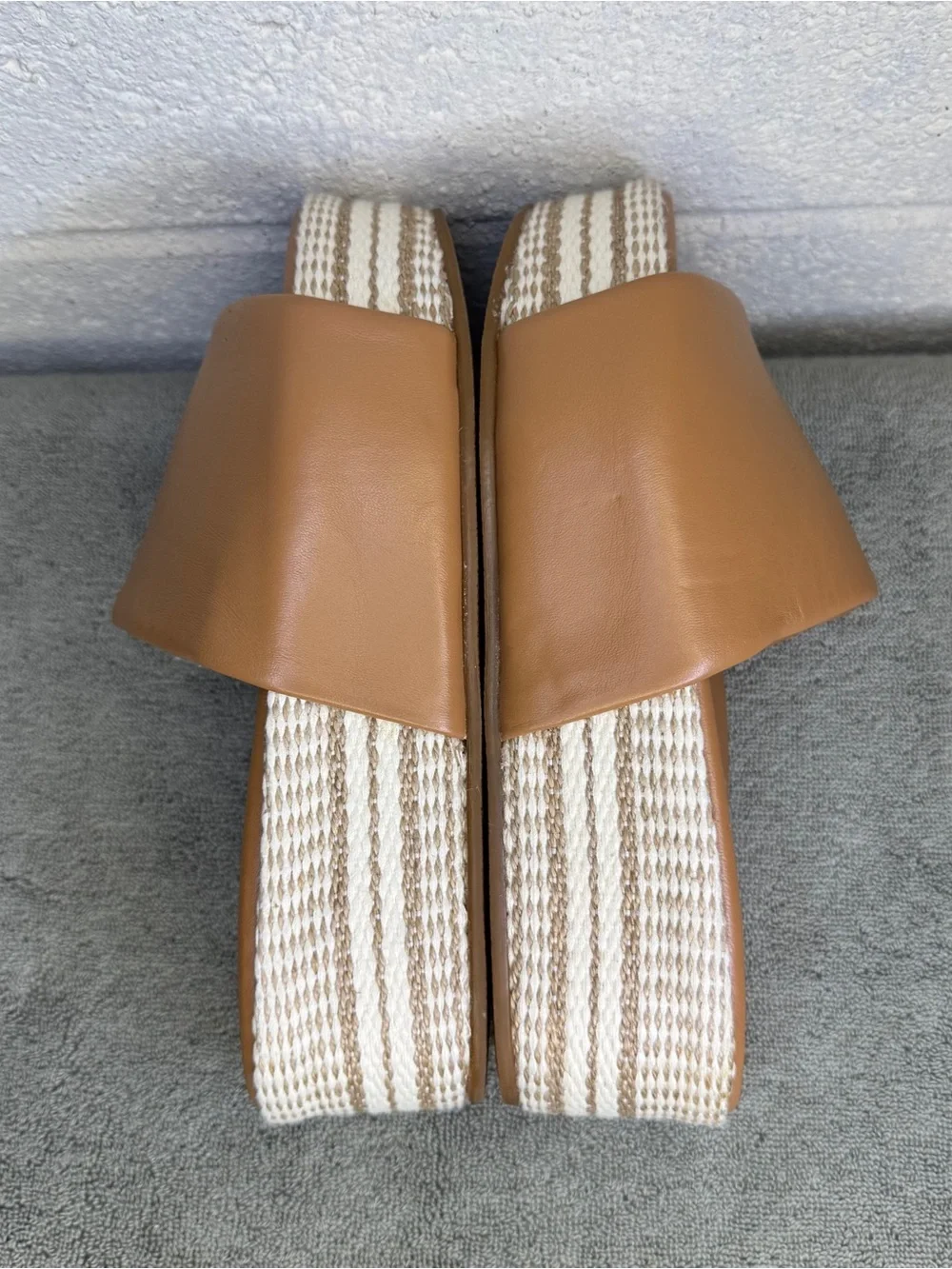Beek Albatross Platform Sandal Honey Leather Size 7